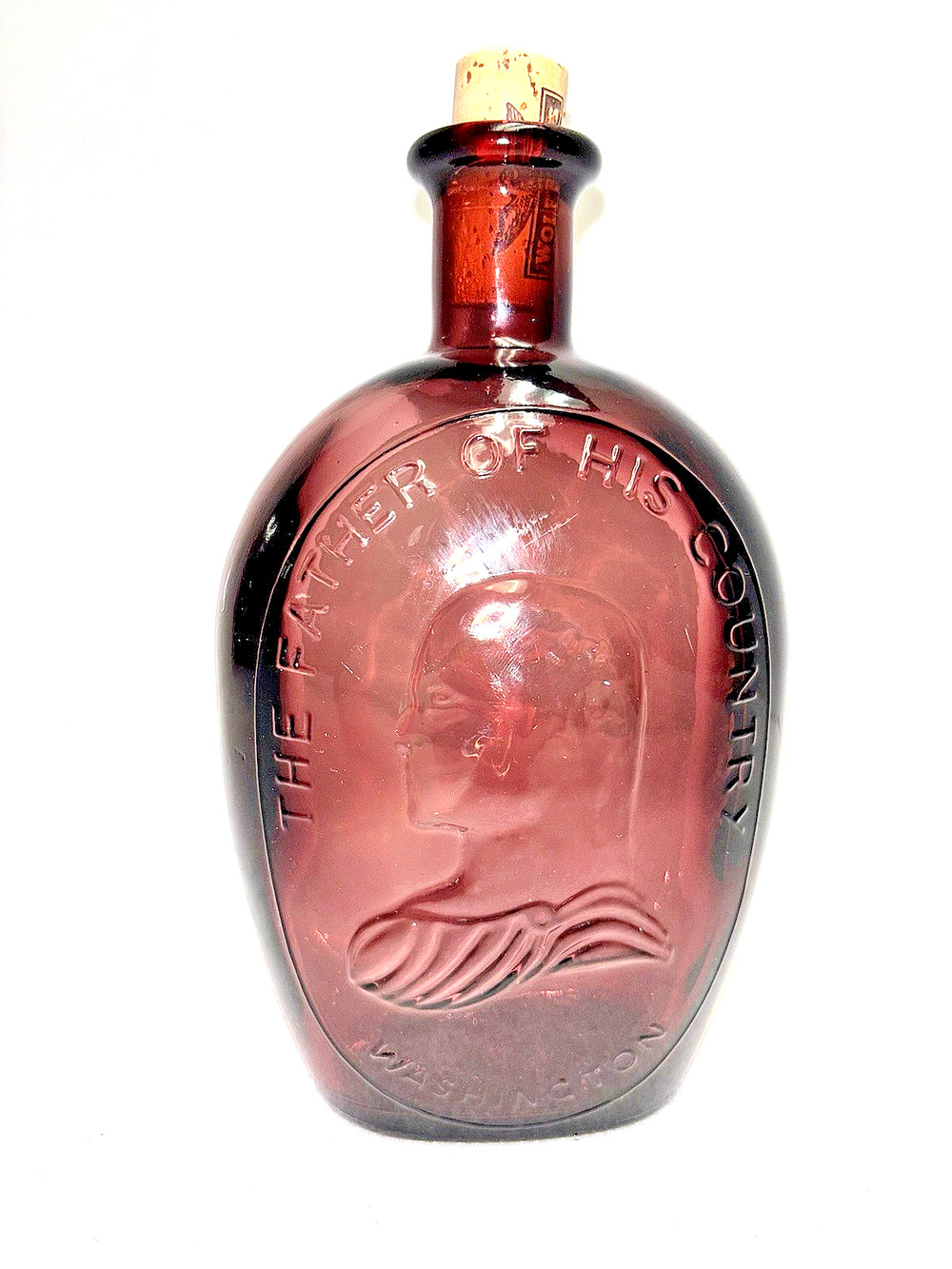 Washington Purple Amethyst Glass Bottle Wheaton Glass NJ Father of His Country